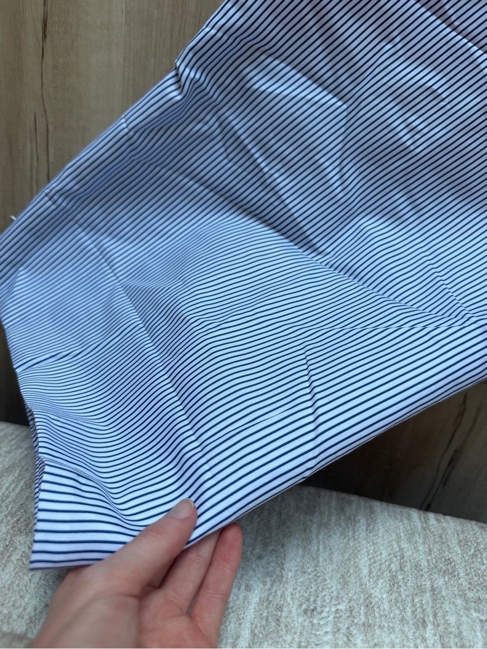 Body Pillow Case Striped Navy and White Cotton